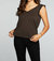 Recycled Vintage Jersey Double V Ruffle Muscle Tank In True Black - True Black