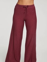 Rpet Cozy Knit Wide Leg Rib Panel Pants - Jingle