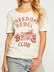 Short Sleeve Freedom Rebel Club Tee - Au Lait