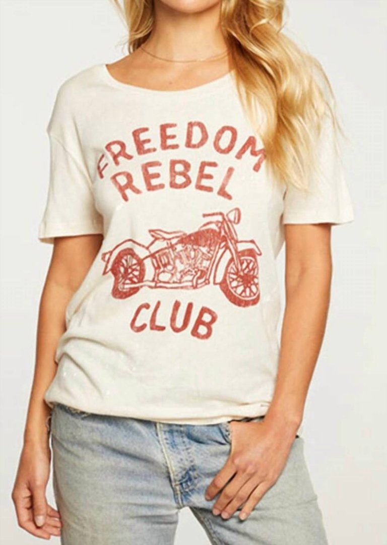 Short Sleeve Freedom Rebel Club Tee - Au Lait
