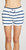 Terry Cloth Slit Side Shorts - Stripe Navy/White