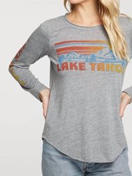 Triblend Jersey Long Sleeve Crewneck - Streaky Grey Lake Tahoe