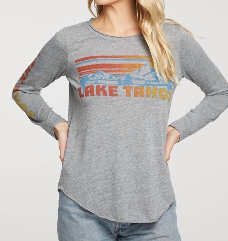 Triblend Jersey Long Sleeve Crewneck - Streaky Grey Lake Tahoe