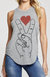 Triblend Muscle Tank Peace And Love - Streaky Grey