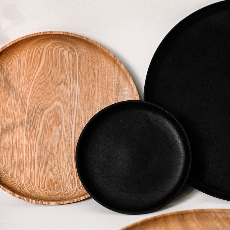 Rosa Morada Wooden Small Plate - Black