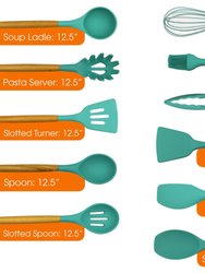 12 Piece Silicone Spatula Set With Wooden Handles
