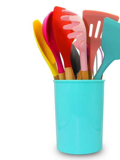 Cheer Collection 12 Piece Silicone Spatula Set with Wooden Handles  product