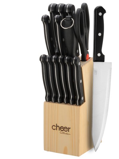Cheer Collection 13pc Kitchen Knife Set With Wooden Block product