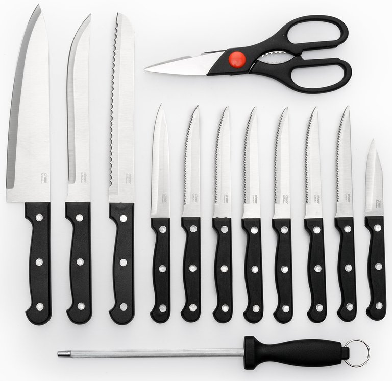 13pc Kitchen Knife Set With Wooden Block