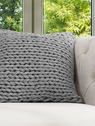 18" x 18" Knitted Throw Pillow - Gray