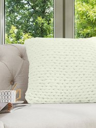 18" x 18" Knitted Throw Pillow - Ivory