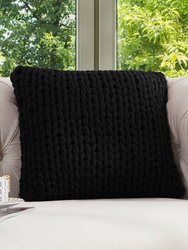 18" x 18" Knitted Throw Pillow - Black