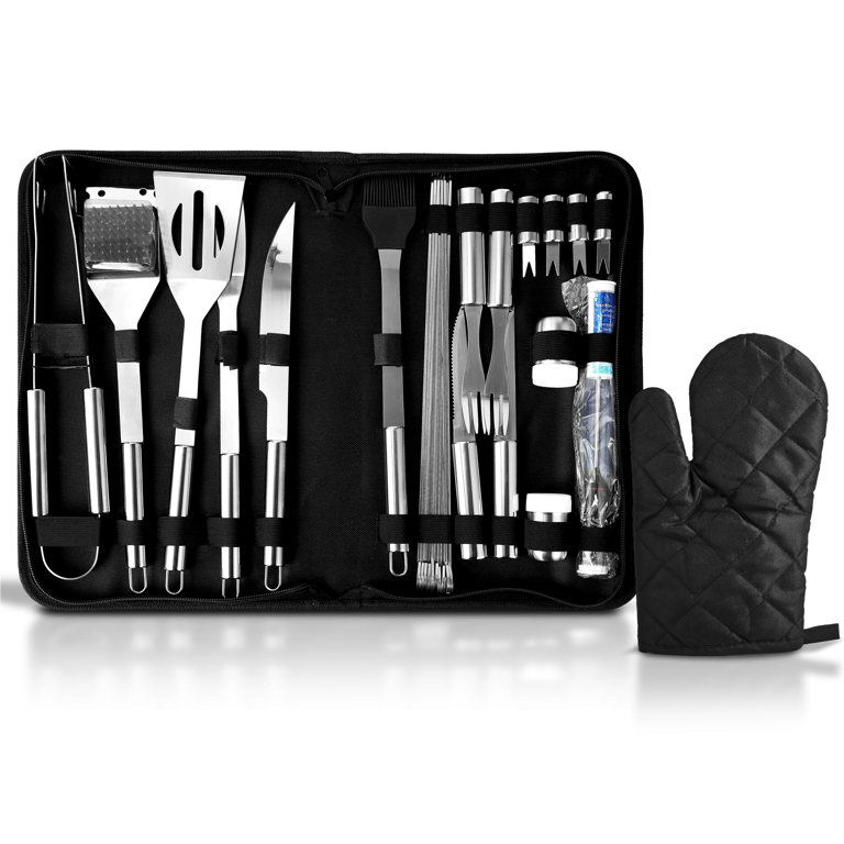 28 Piece BBQ Grilling Set - Stainless Steel with Spatula Turner, Tongs & Other