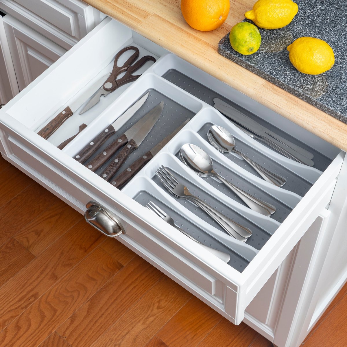 Cheer Collection Kitchen Drawer Knife Organizer - Space Saving Tray to