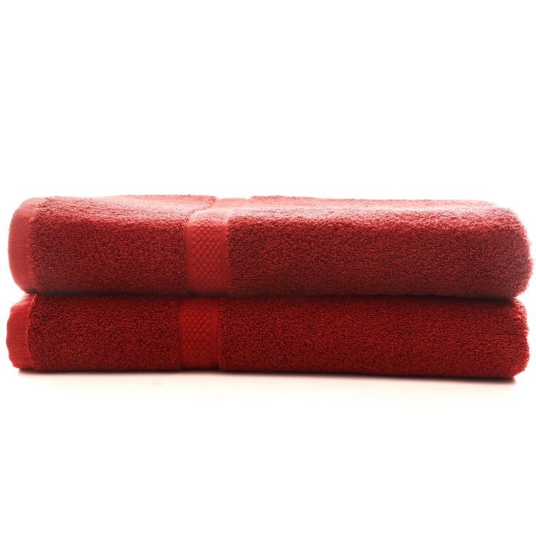650 GSM Bath Towel - Set of 2 - Burgundy
