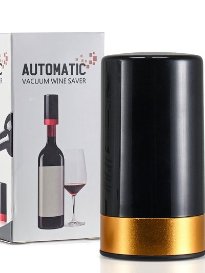 Cheer Collection Automatic Vacuum Wine Bottle Stopper, Vacuum Wine Preserver, Battery Operated Wine Saver with Intelligent LED Display to Keep Wine Fresh product
