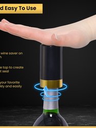 Automatic Vacuum Wine Bottle Stopper, Vacuum Wine Preserver, Battery Operated Wine Saver with Intelligent LED Display to Keep Wine Fresh