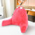 Backrest Reading Pillow - Plush Fiber Filled TV and Gaming Pillow with Armrest - Hot pink