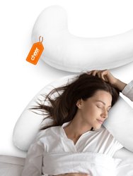 Boomerang Shaped Bed Pillow, Side Sleeper Neck - White