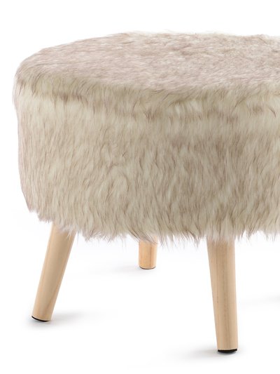 Cheer Collection Cheer Collection Faux Fur Wood Leg Stool product