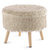 Cheer Collection Faux Fur Wood Leg Stool - Beige