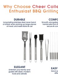 Cheer Collection Stainless Steel 10 Piece Barbecue Grill Tools Set With Storage Carousel