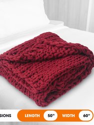 Chunky Cable Knit Throw Blanket
