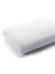 Conforming Memory Foam Bed Pillow with Breathable Zip-off Cover - White