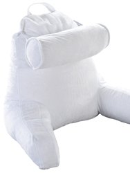 Extra Replacement Cover for TV and Reading Pillow with Bolster (Pillowcase only) - White