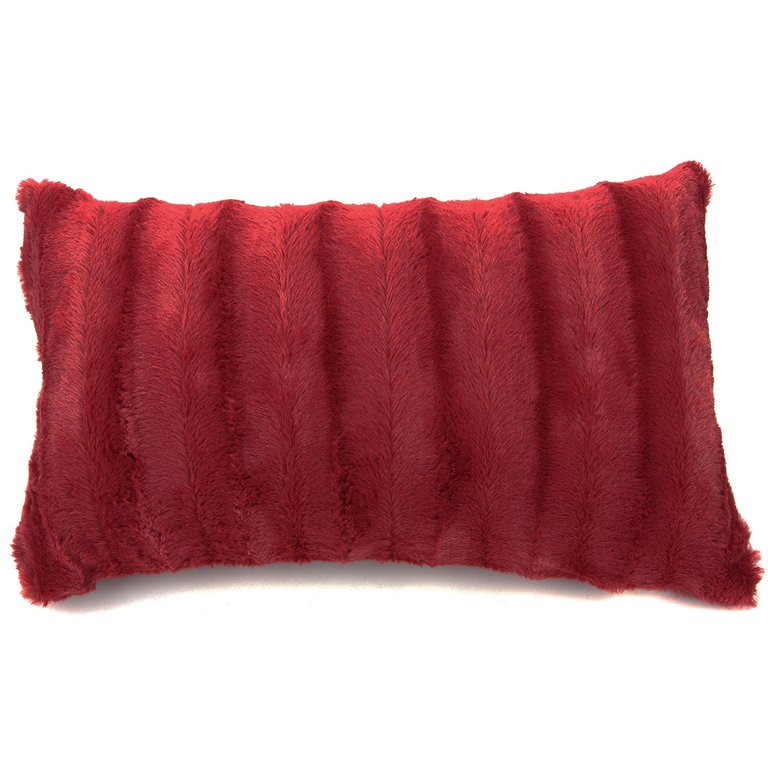 Faux Fur Throw Pillow Cover - Multiple Colors & Sizes Available - Maroon