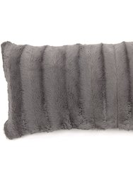 Faux Fur Throw Pillow Cover - Multiple Colors & Sizes Available - Gray