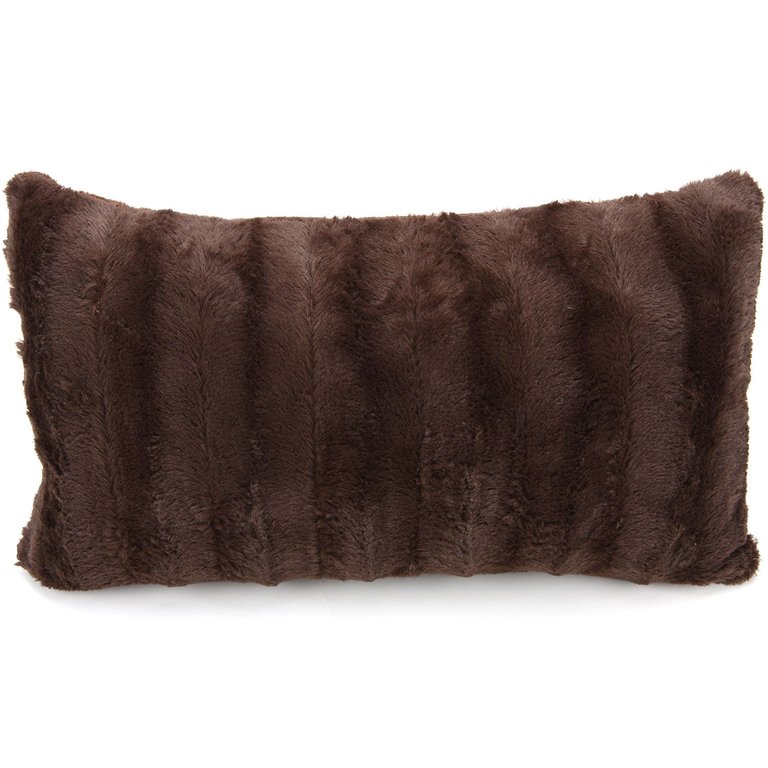 Faux Fur Throw Pillow Cover - Multiple Colors & Sizes Available - Chocolate