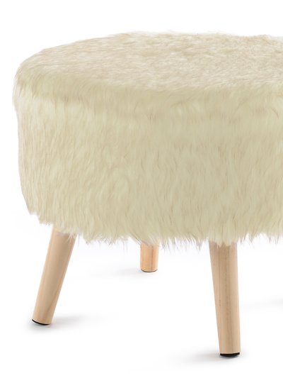 Cheer Collection Faux Fur Wood Leg Stool product