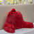 Fluffy Reading Pillow - Long Shaggy Hair TV and Gaming Pillow with Armrest - Maroon