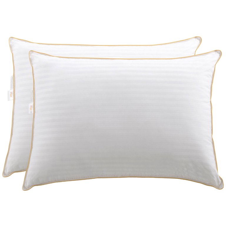 Goose Down Alternative Striped Pillow - Set of 2 - White