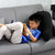 Kids Size Reading and Gaming Pillow with Armrest - Plush Fiber Filled Backrest Pillow