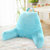 Kids Size Reading and Gaming Pillow with Armrest - Plush Fiber Filled Backrest Pillow - Solid Blue