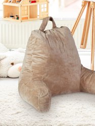 Kids Size Reading Pillow With Arms For Sitting Up In Bed - Taupe