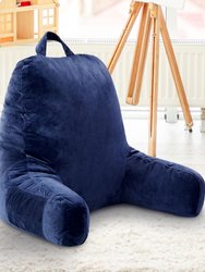 Kids Size Reading Pillow With Arms For Sitting Up In Bed - Navy