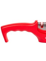 Kitchen Knife Sharpening Tool with Cut-Resistant Glove Included - Red