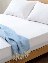 Knitted Fabric Waterproof Mattress Protector - White