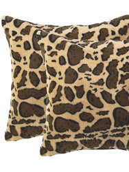 Lumbar Couch Leopard Print Throw Pillows - Set Of 2