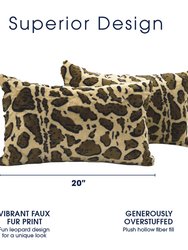 Lumbar Couch Leopard Print Throw Pillows - Set Of 2