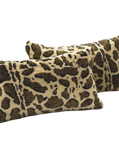 Cheer Collection Lumbar Couch Leopard Print Throw Pillows - Set Of 2 product
