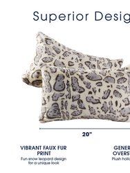 Lumbar Couch Snow Leopard Print Throw Pillows - Set of 2