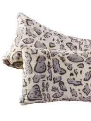 Lumbar Couch Snow Leopard Print Throw Pillows - Set of 2