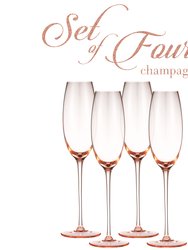 Luxurious And Elegant Sparkling Colored Glassware - Champagne Flutes - Set Of 4