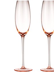 Luxurious And Elegant Sparkling Colored Glassware - Champagne Flutes - Set Of 4