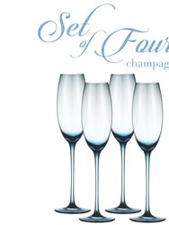 Luxurious and Elegant Sparkling Colored Glassware - Champagne Flutes - Set of 4