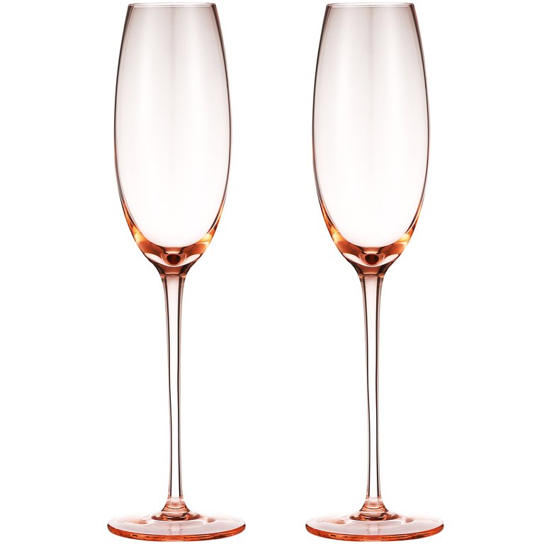 Luxurious And Elegant Sparkling Colored Glassware - Champagne Flutes